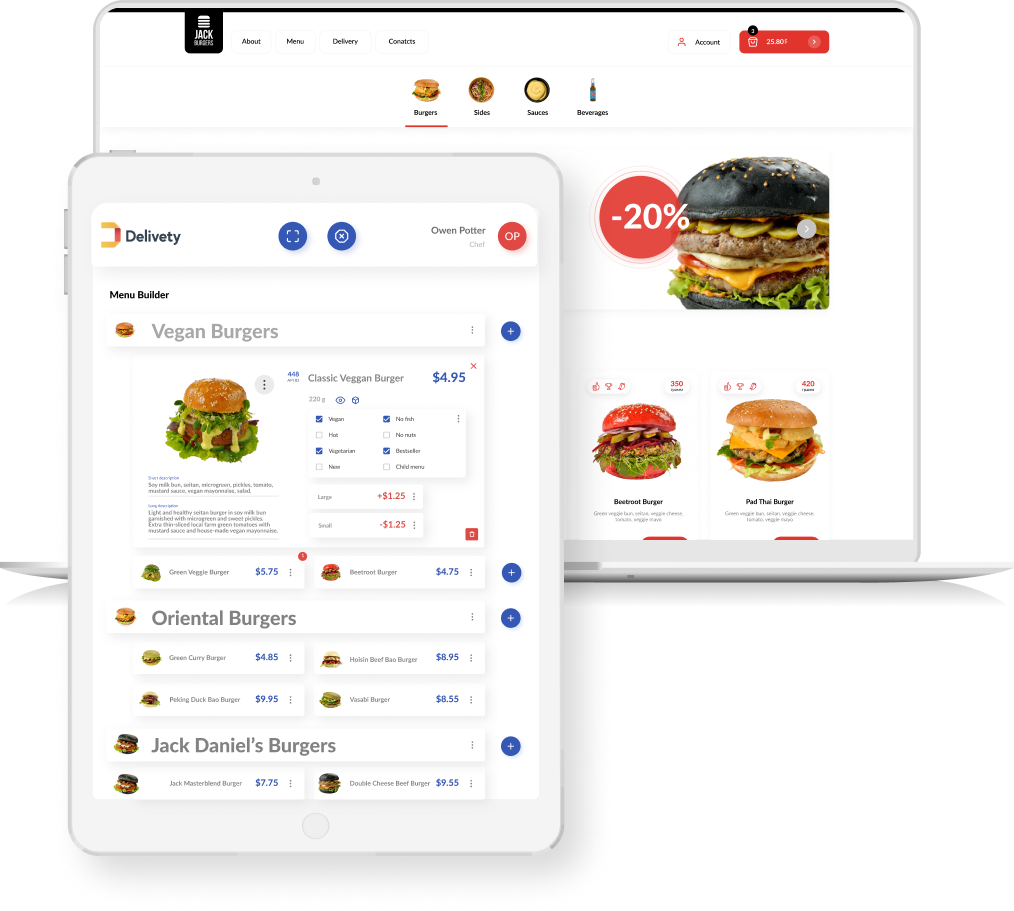 Endless integration possibilities of your food ordering menu
