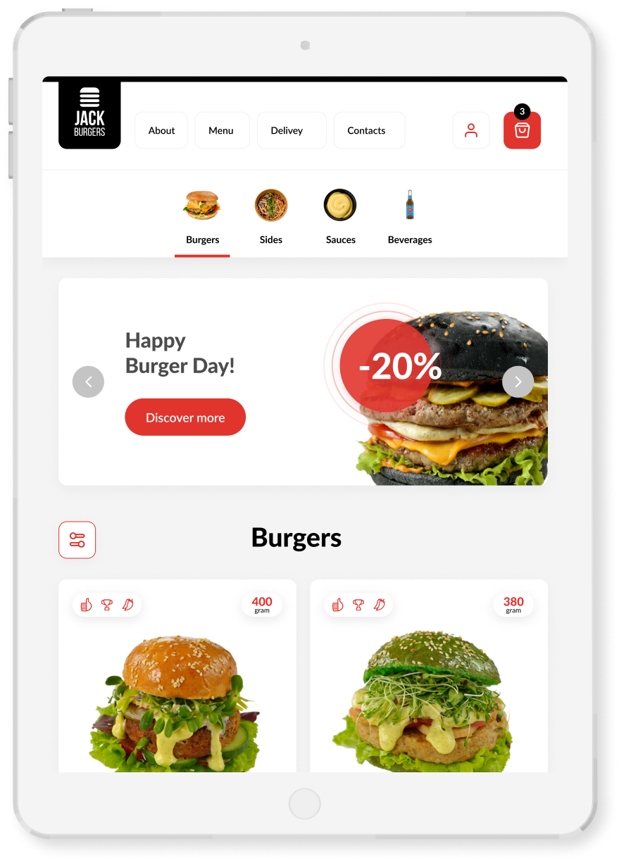 Food ordering website with enterprise-grade features included